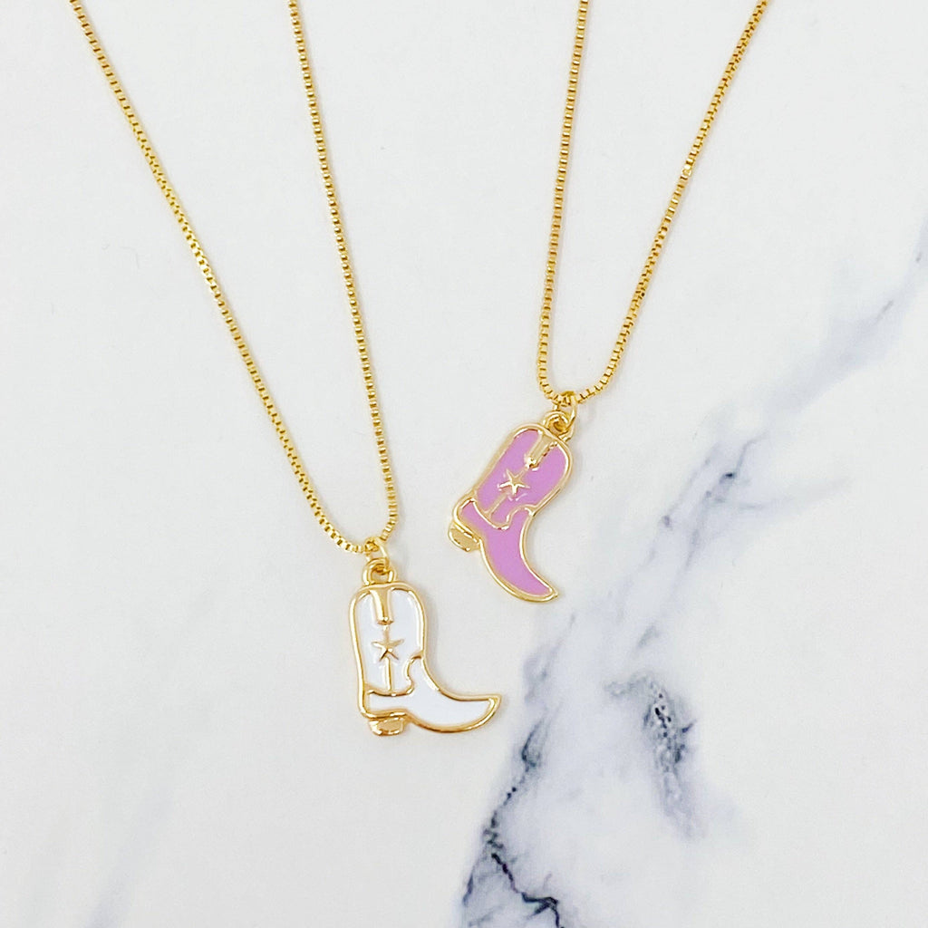 Cowgirl Boot Pendant Necklace