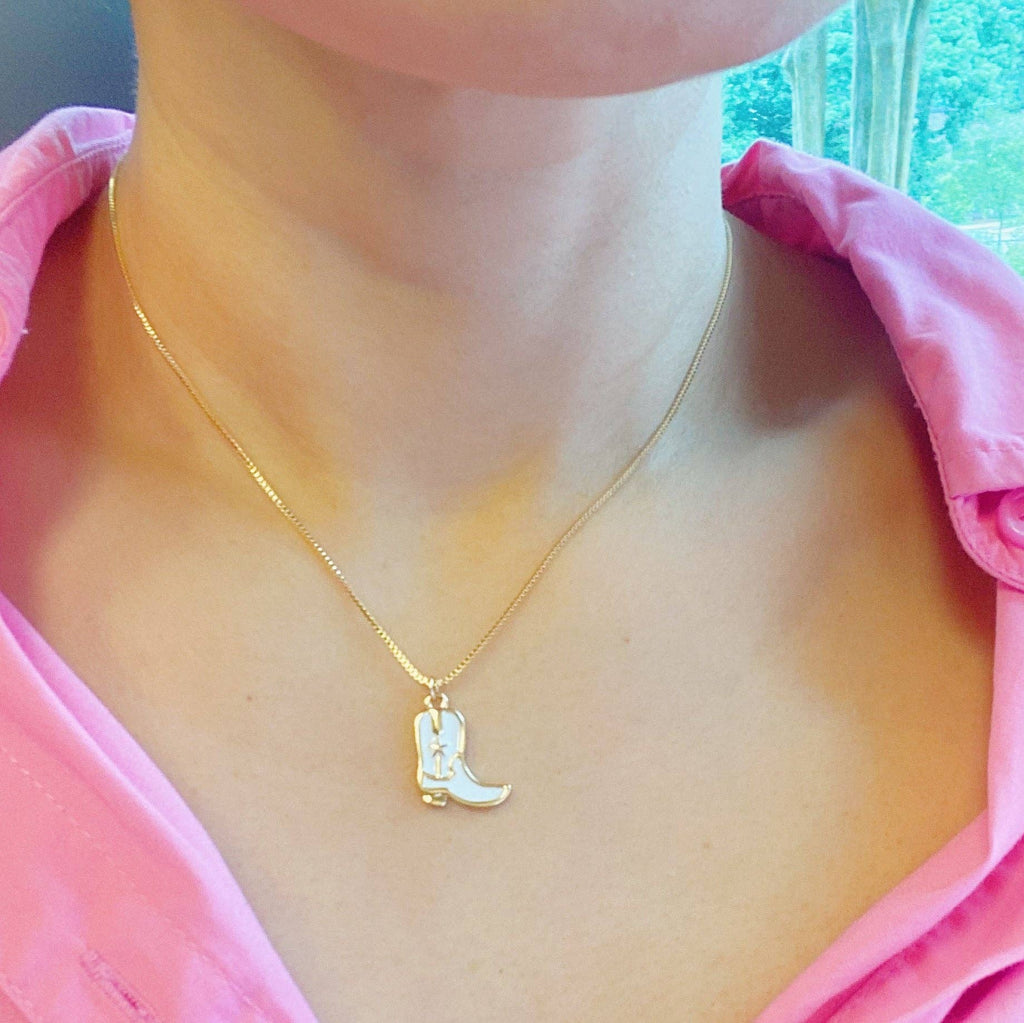 Cowgirl Boot Pendant Necklace