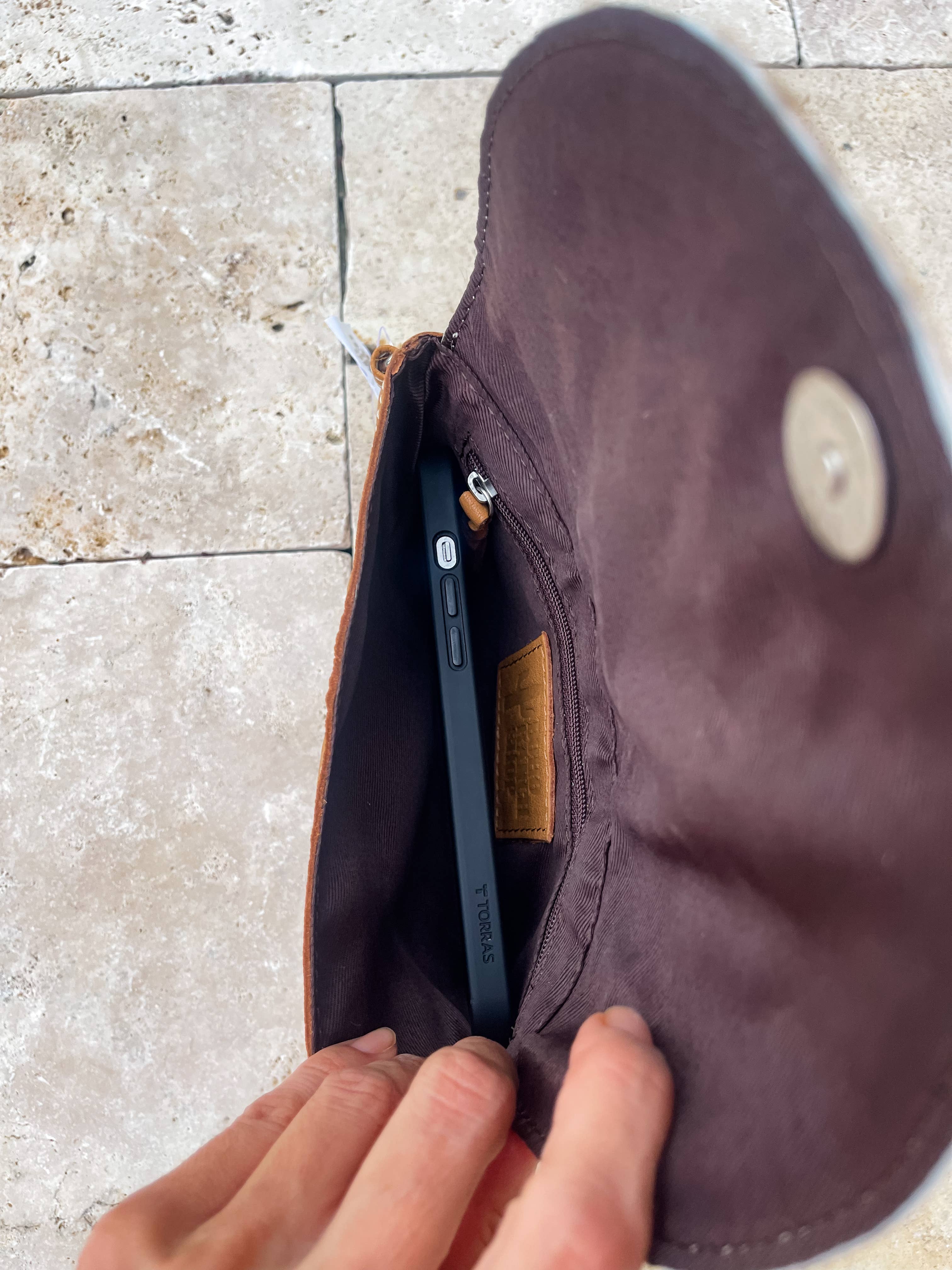 Cowhide Leather Wristlet