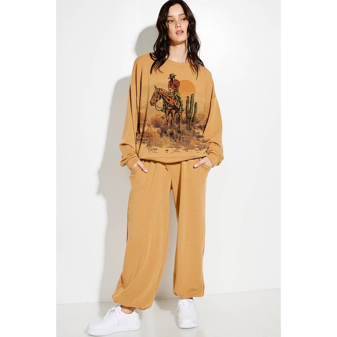 Desert rodeo print soft sweatshirt set