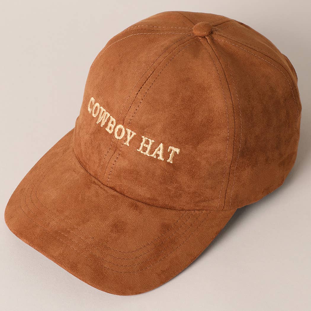 "Cowboy Hat" Suede Baseball Cap