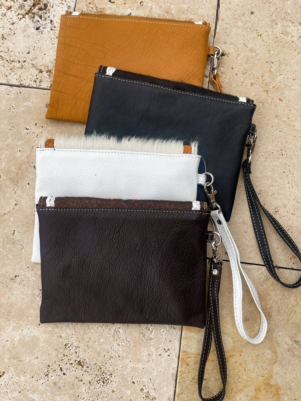 Cowhide Leather Wristlet
