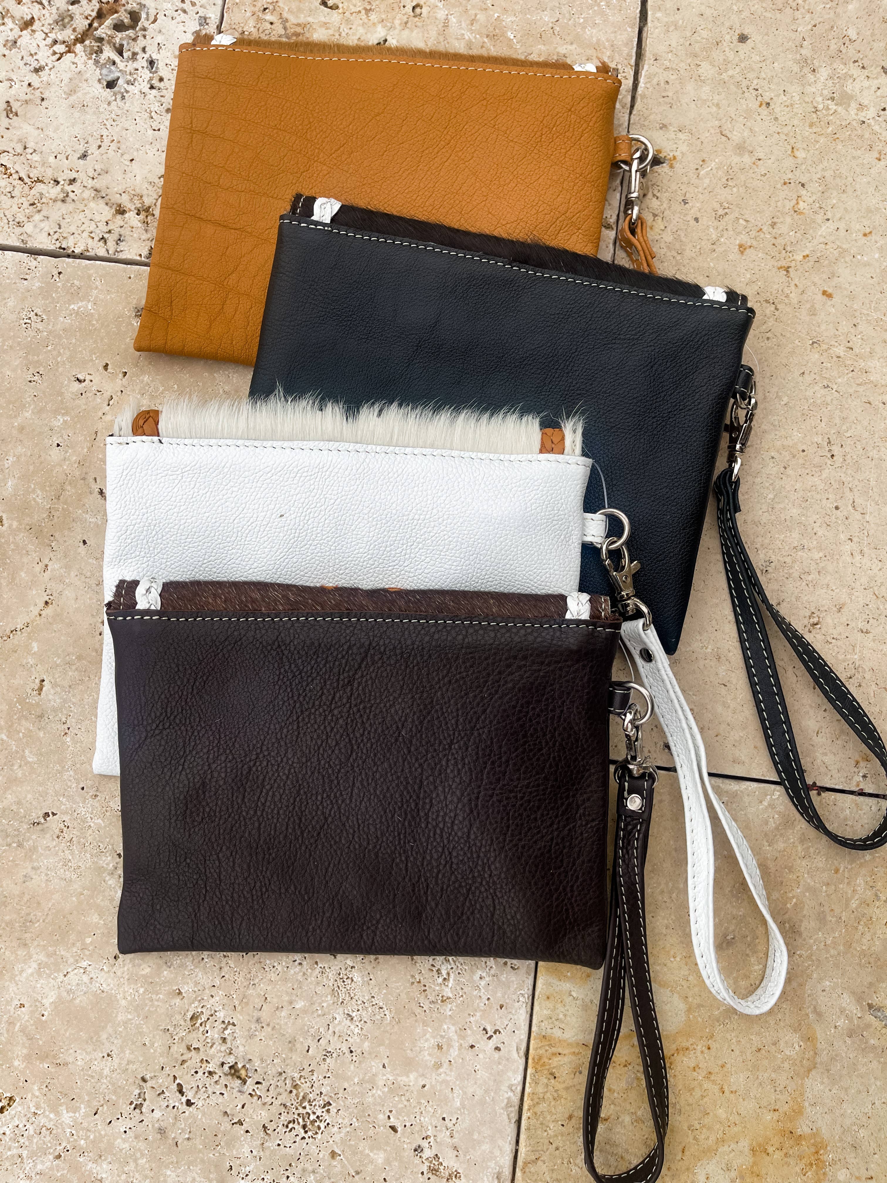 Cowhide Leather Wristlet