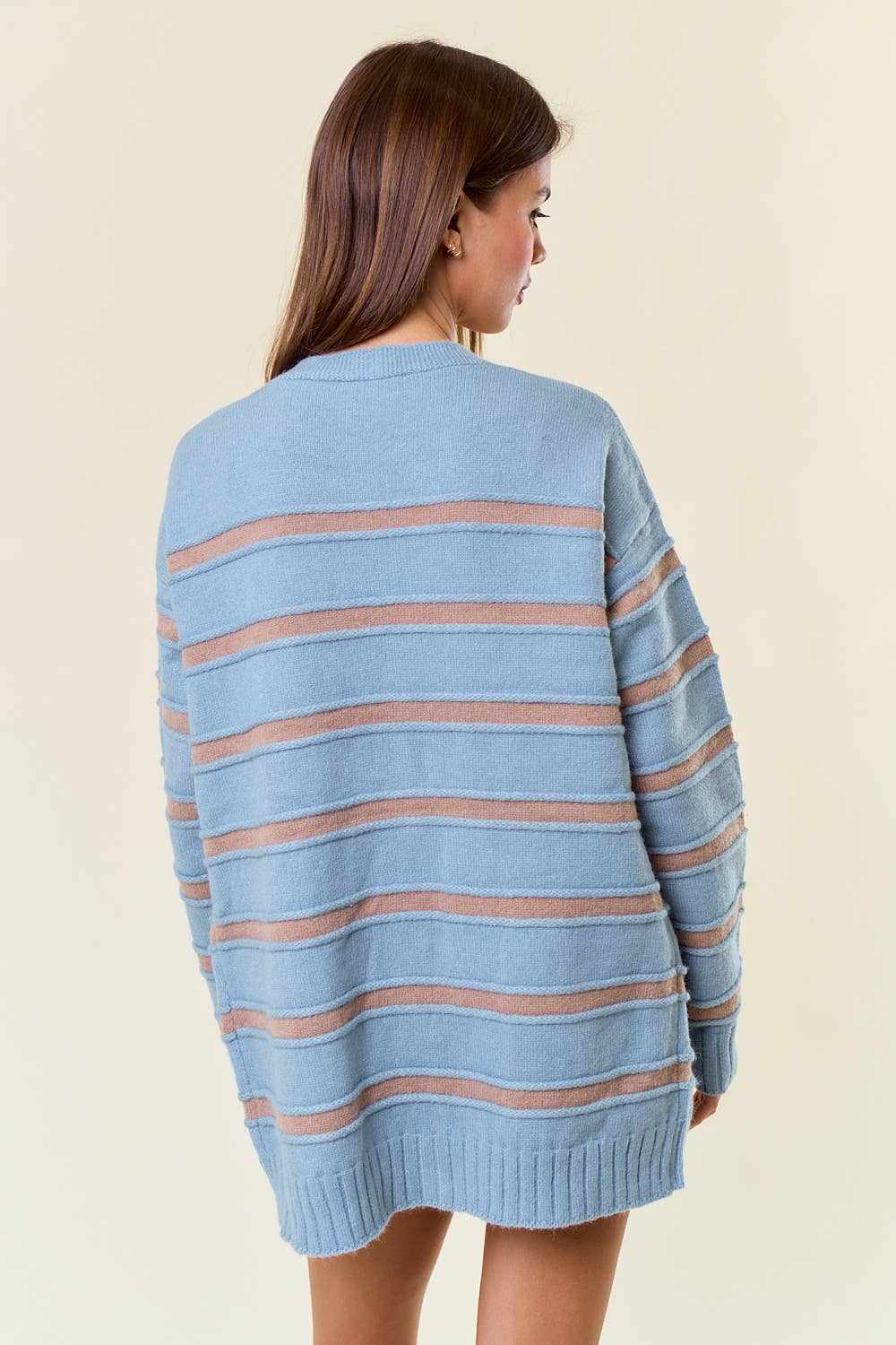 Striped Front Button Cardigan