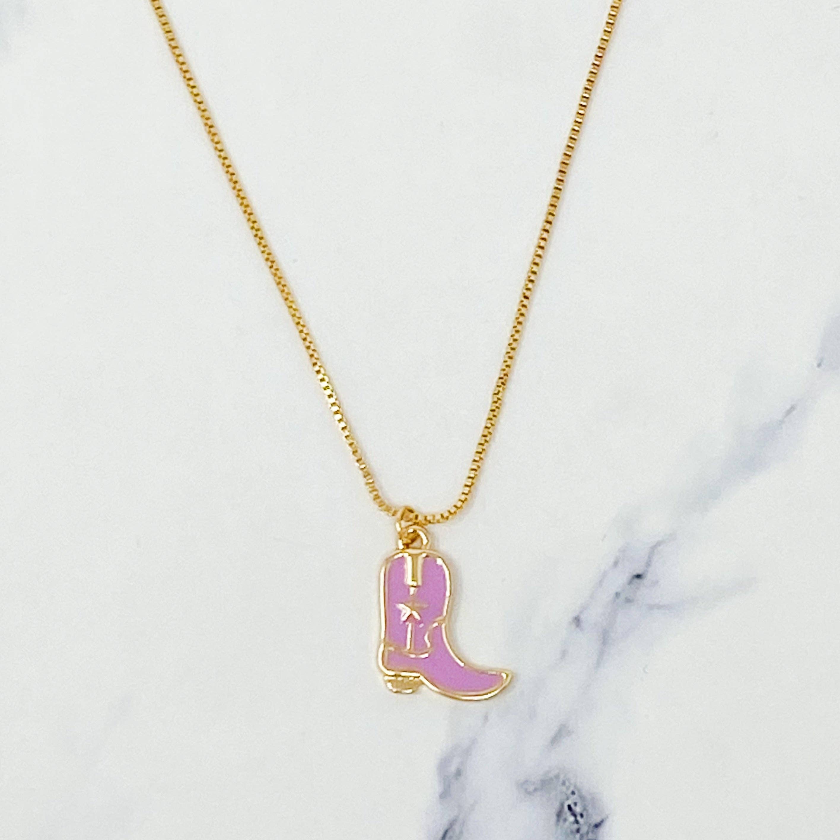 Cowgirl Boot Pendant Necklace